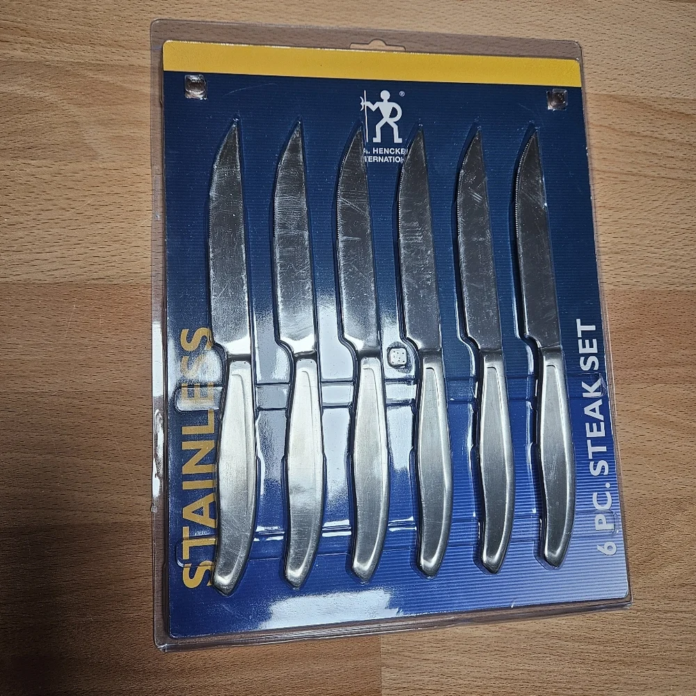 J.A. Henckels Stainless Steel Serrated Blade 6-PC Steak Knife Set